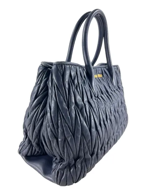 Bolsa Tote Miu Miu Matelassê Azul
