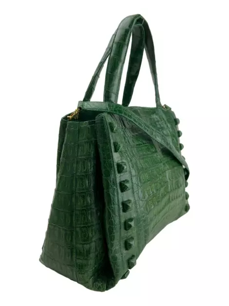 Bolsa Tote Nancy Gonzalez Crocodile Verde
