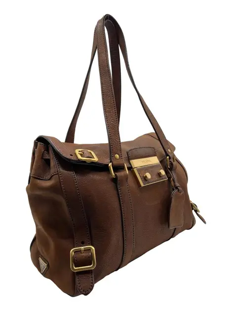Bolsa Tote Prada Couro Marrom
