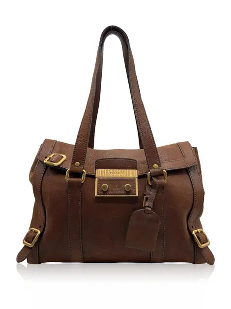 Bolsa Tote Prada Couro Marrom