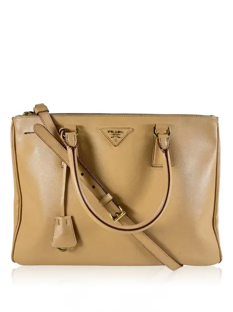 Bolsa Tote Prada Double Saffiano Lux Bege