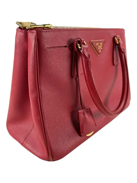 Bolsa Tote Prada Galleria Double Zip Saffiano Vermelho