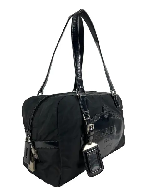 Bolsa Tote Prada Logo Nylon Preta