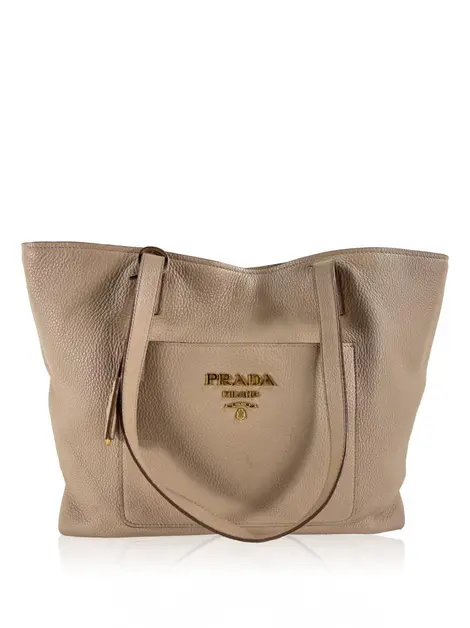 Bolsa Tote Prada Pocket Shopping Bege