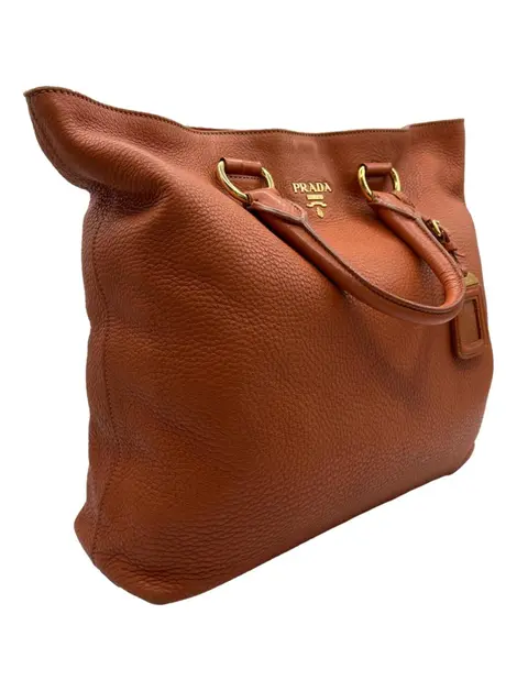 Bolsa Tote Prada Vitello Daino Shopping Laranja