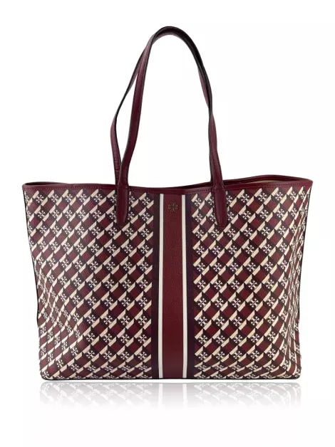 Bolsa Tote Tory Burch Geo Logo Vermelha