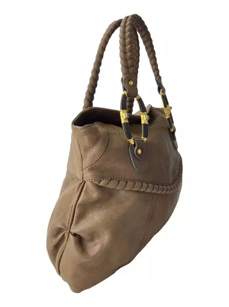Bolsa Tote Valentino Braided Marrom Vintage
