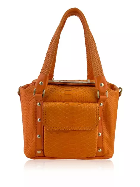 Bolsa Tote Versace Pyrhon Laranja