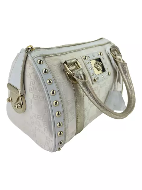 Bolsa Tote Versace Snap Out Of It Branca