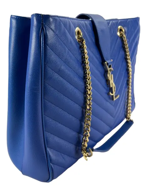 Bolsa Tote Yves Saint Laurent Cassandre Shopper Azul