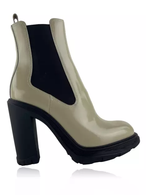 Bota Alexander McQueen Couro Bege