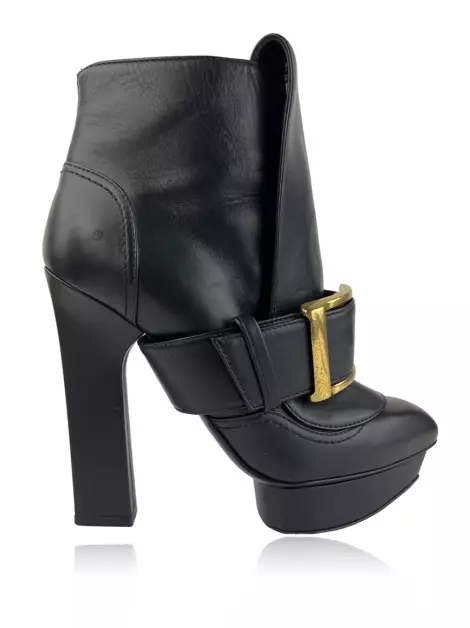 Bota Alexander McQueen Couro Preta