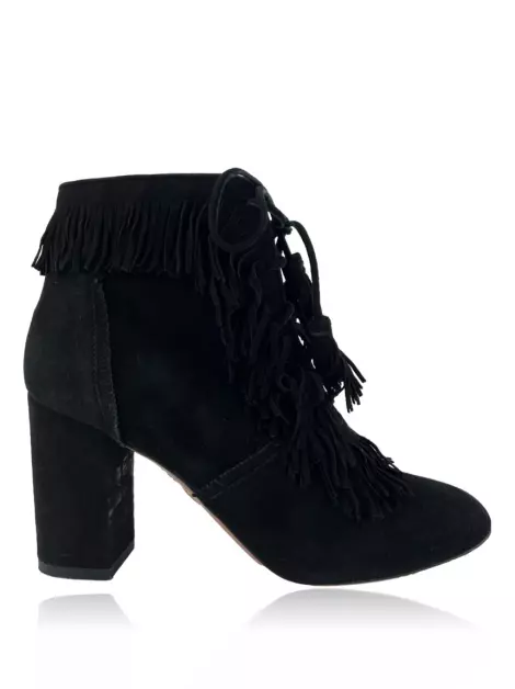 Bota Aquazzura Franjas Camurça Preto