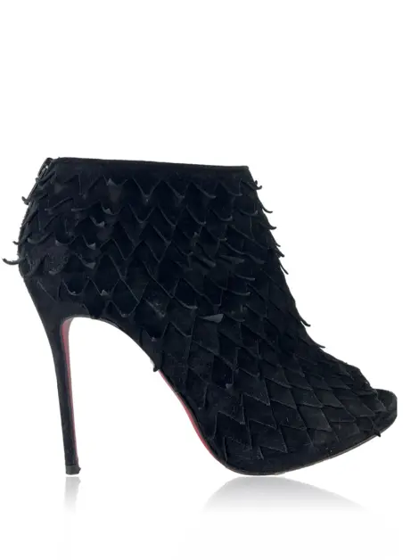 Bota Christian Louboutin Camurça Preta