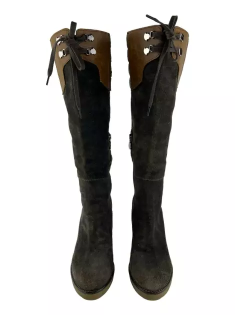 Bota Moncler Camurça Marrom