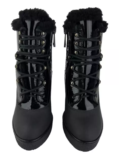 Bota Moncler Shearling Wedges Preto