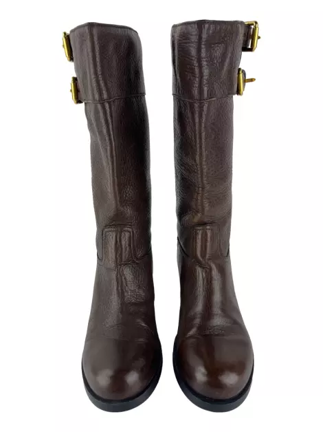 Bota Prada Couro Marrom