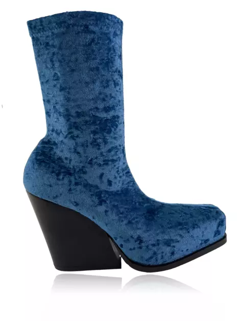 Bota Stella Mccartney Aveludada Azul