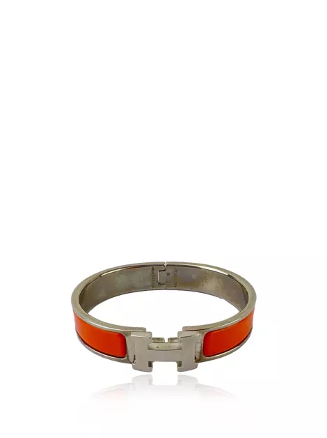 Bracelete Hermès Enamel Clic H Laranja