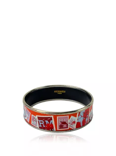 Bracelete Hermès Postage Enamel Vermelha