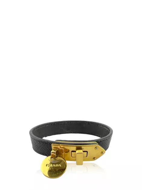 Bracelete Prada Turn Lock Saffiano Preta