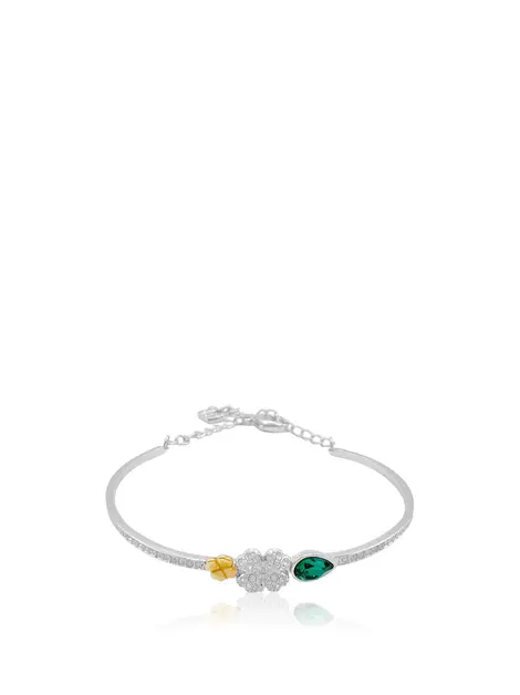 Bracelete Swarovski Trevo Prateado