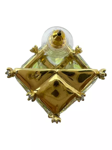 Brinco Swarovski Único Cubo Cristal