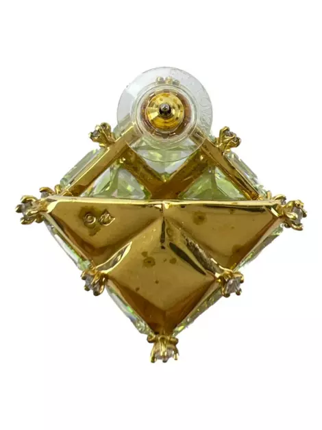 Brinco Swarovski Único Cubo Cristal