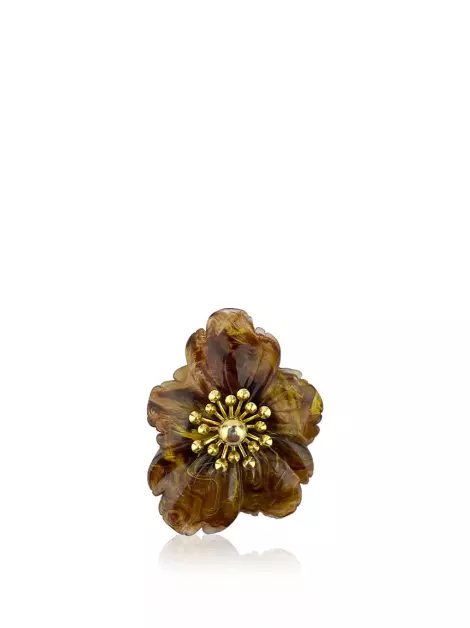 Broche Anne Fontaine Acetato Flor Estampada