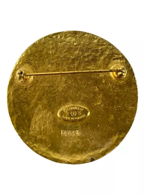 Broche Chanel Medalhão Dourado Vintage