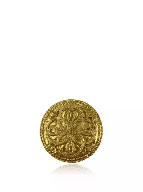 Broche Chanel Medalhão Dourado Vintage