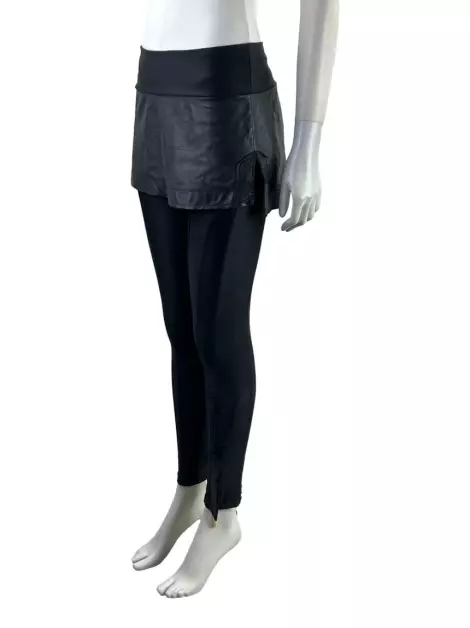 Calça Andrea Bogosian Couro Preto