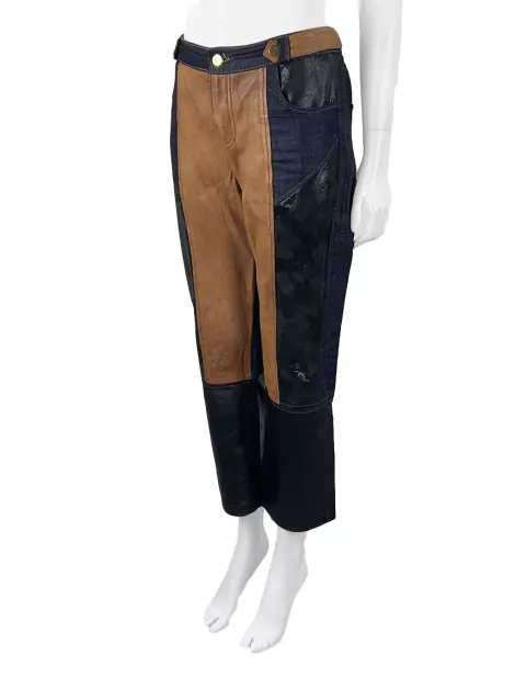 Calça Animale Couro Bicolor