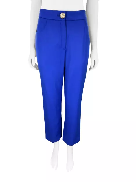 Calça Balmain Lã Azul