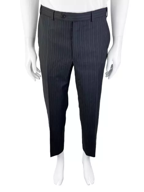 Calça Brooks Brothers Lã Riscas Chumbo