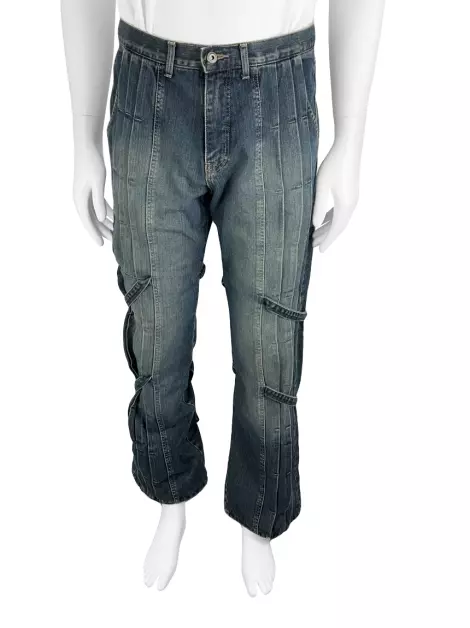 Calça Carlos Miele Tiras Jeans Azul
