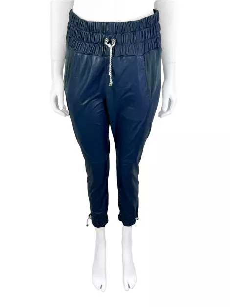 Calça Clé Jogger Couro Azul