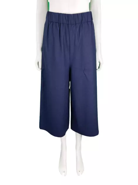 Calça COS Pantacourt Lã Azul