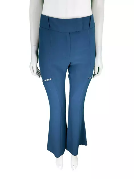 Calça Cris Barros Tecido Azul