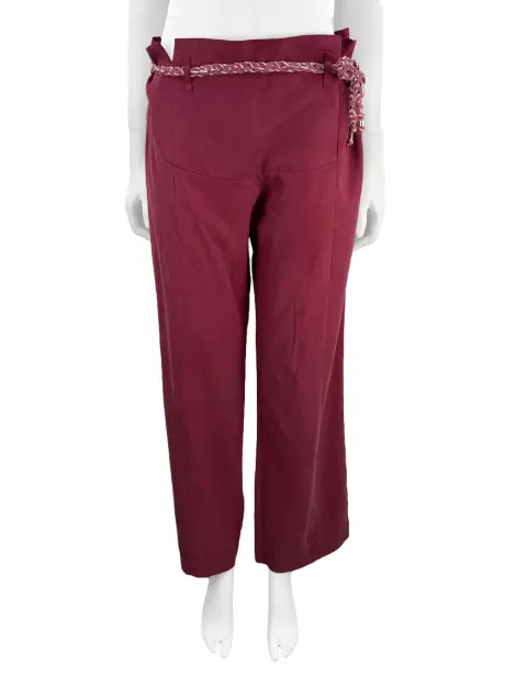 Calça Cris Barros Tecido Vermelho
