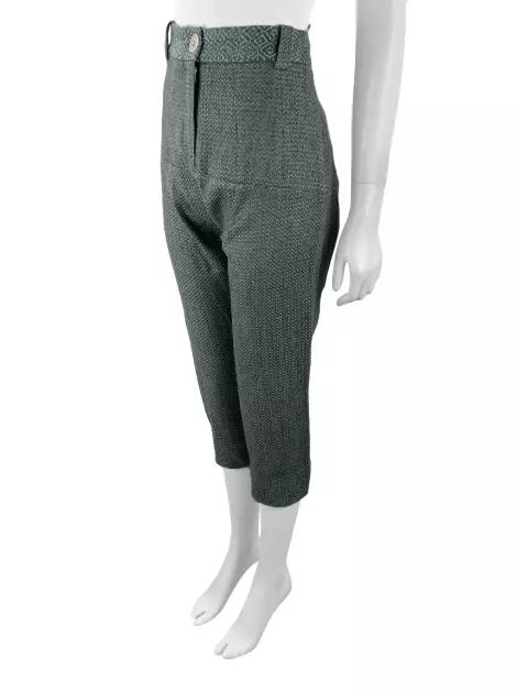 Calça De Goeye Seda Verde Mescla