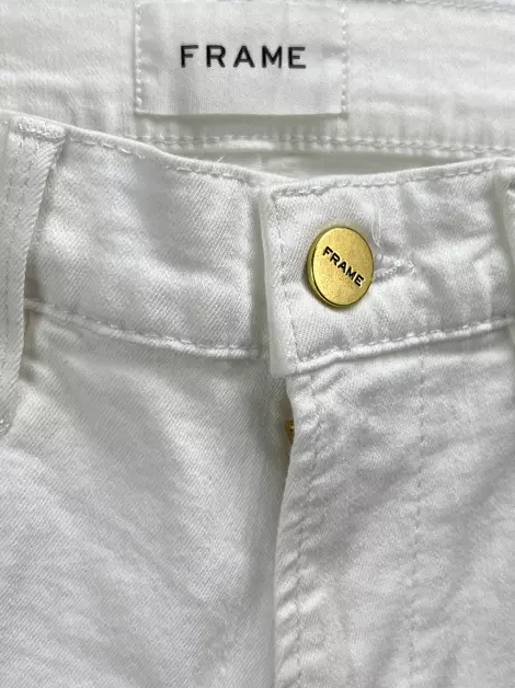 Calça FRAME Le High Straight Jeans Branca