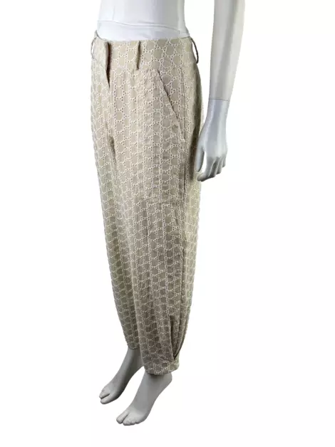 Calça Iorane Bordado Bege