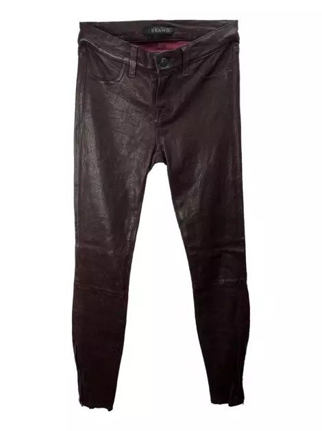 Calça J Brand Couro Marrom
