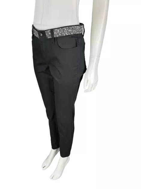 Calça Joe's Aplicação Jeans Preto
