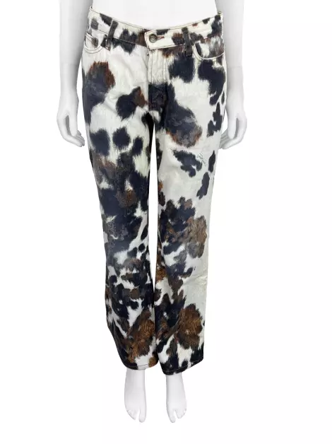 Calça Just Cavalli Reta Estampa Onça
