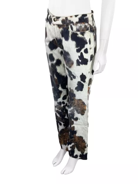 Calça Just Cavalli Reta Estampa Onça