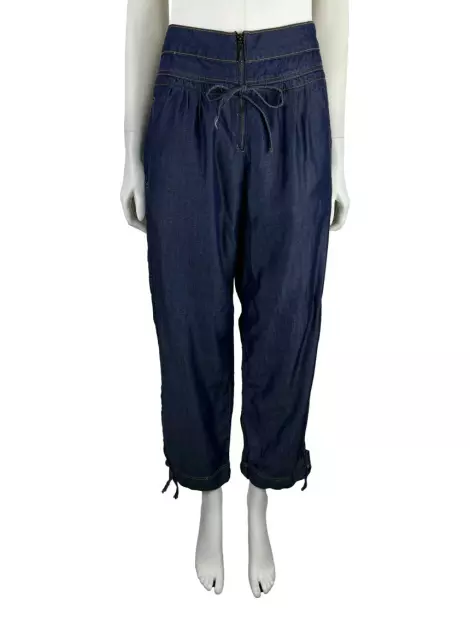 Calça Le Lis Blanc Acinturada Jeans Azul Escuro