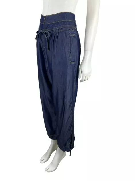 Calça Le Lis Blanc Acinturada Jeans Azul Escuro