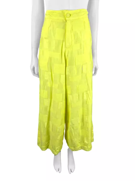 Calça Loft 747 Texturizada Amarela